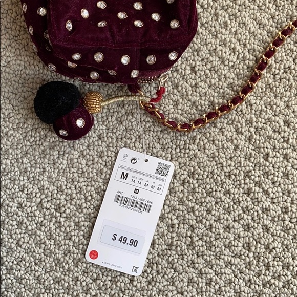 Zara Velvet Handbag with Shimmer - Picture 5 of 8
